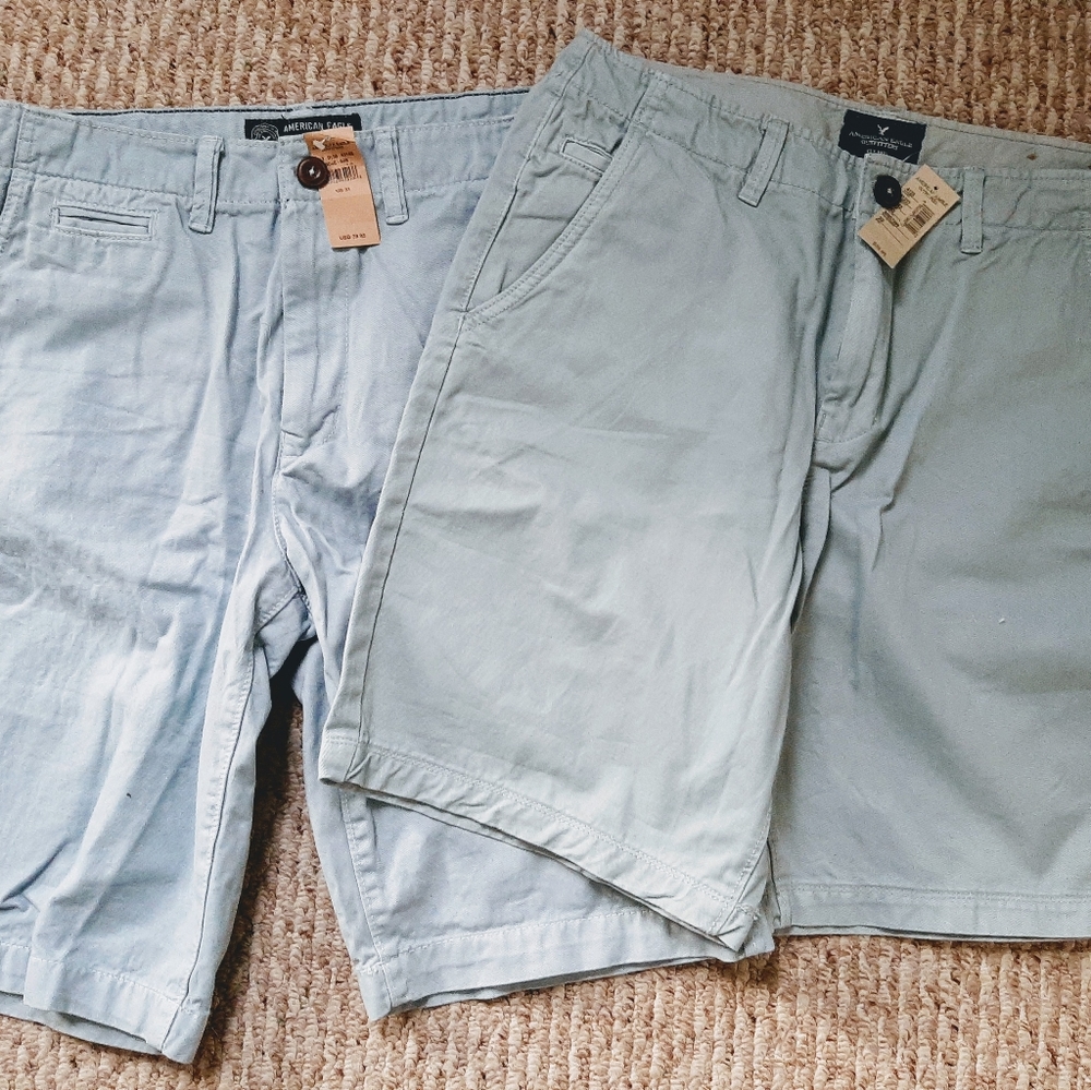 2 New American Eagle Mens shorts size 32 waist